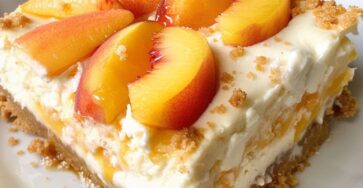 Luscious Peach Cream Cheesecake Delight