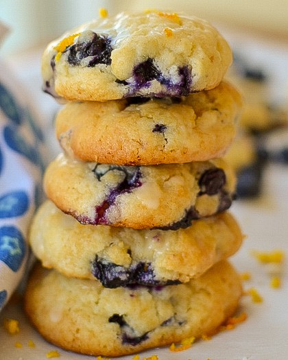 FRESH BLUEBERRY COOKIES WITH AN ORANGE GLAZE