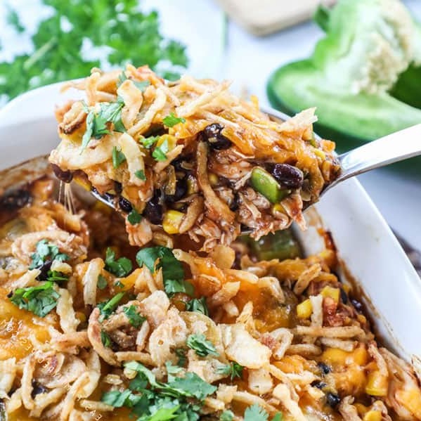 Shredded BBQ Chicken Casserole