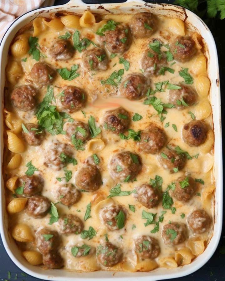 Swedish Metaball Pasta Bake