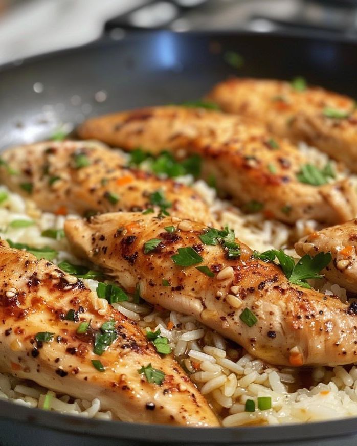 Chicken with Garlic Parmesan Rice