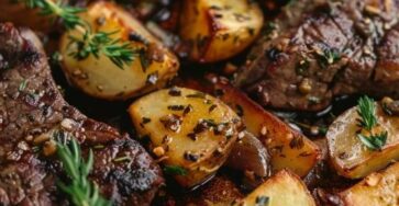 Balsamic Garlic Baked Steak and Potatoes