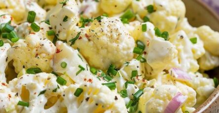 Low Carb Creamy Cauliflower Potato Salad