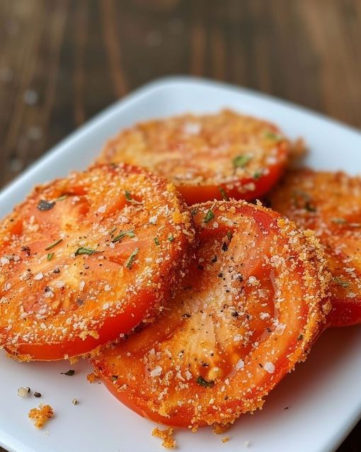 Fried red tomatoes