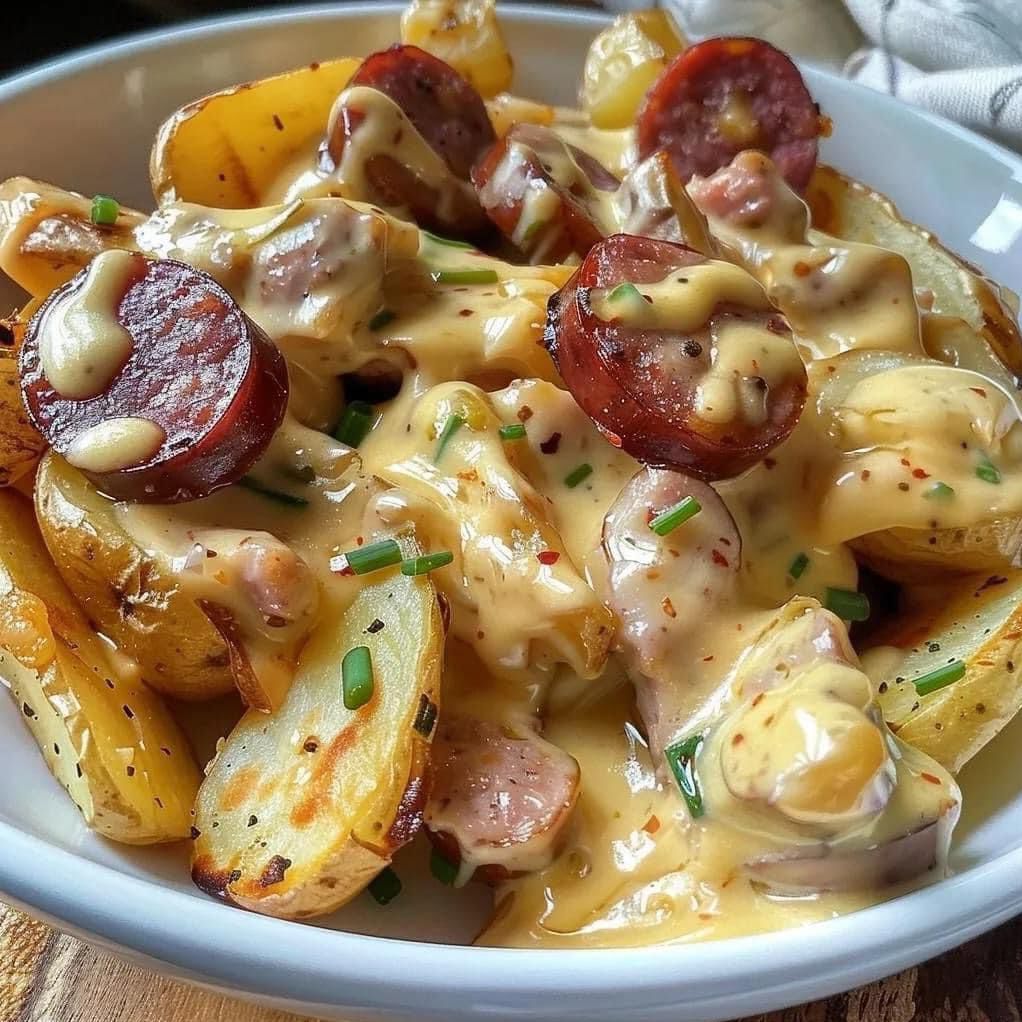 Cheesy Ranch Potatoes and Smoked Sausage