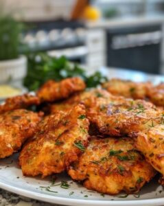 Low Carb Dill Pickle Chicken Fritters