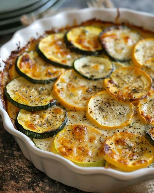 Zucchini and Yellow Squash Au Gratin