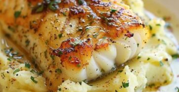 Golden Seared Cod with Herb Butter Sauce