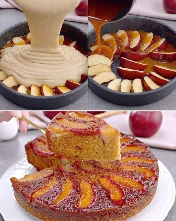 Down Apple Cake