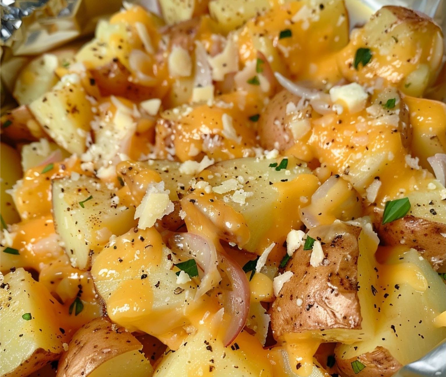 Grilled Cheesy Garlic Potatoes