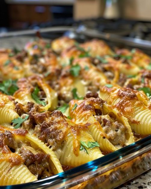 Taco Stuffed Shells with Queso