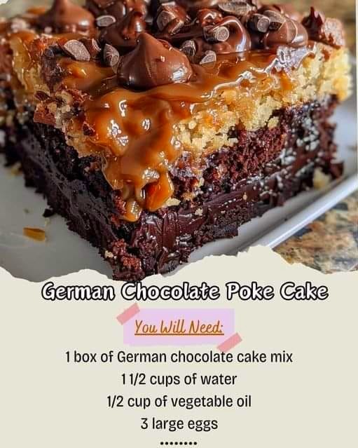 German Chocolate Poke Cake