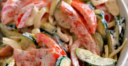 CREAMY CUCUMBER TOMATO SALAD