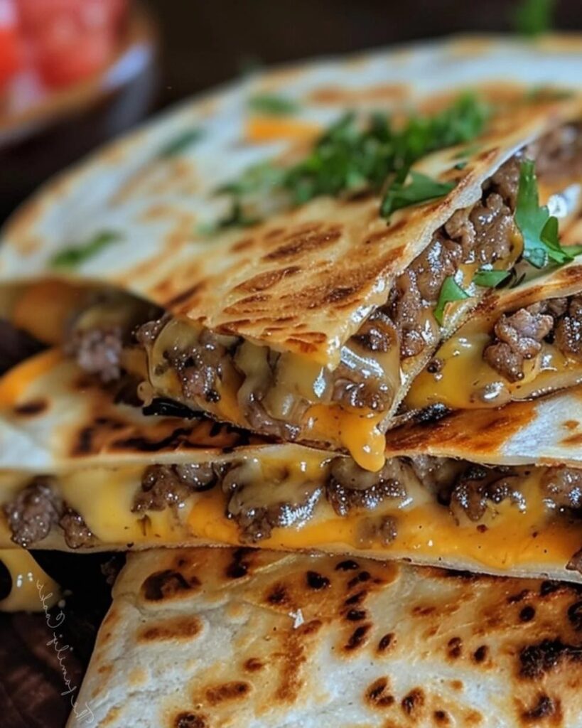 Blackstone Cheeseburger Quesadilla