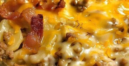 Cheesy Bacon and Ground Beef Casserole