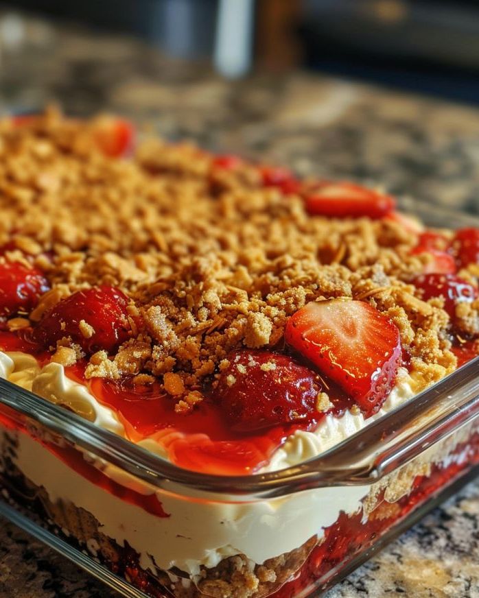 Strawberry Crunch Layered Dessert