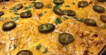 Cheesy Chicken Enchilada Casserole