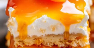 Decadent Peach Caramel Cheesecake Bars