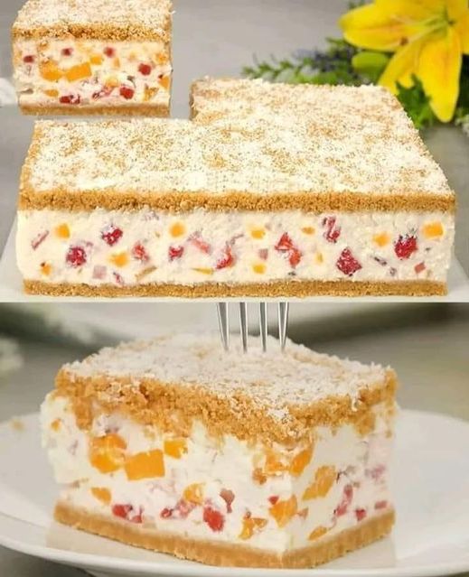 No-Bake Fruit Cream Cake