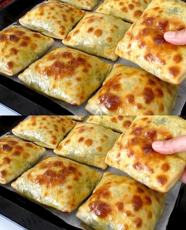 Cheesy Spinach Puff Pastry Squares Recipe