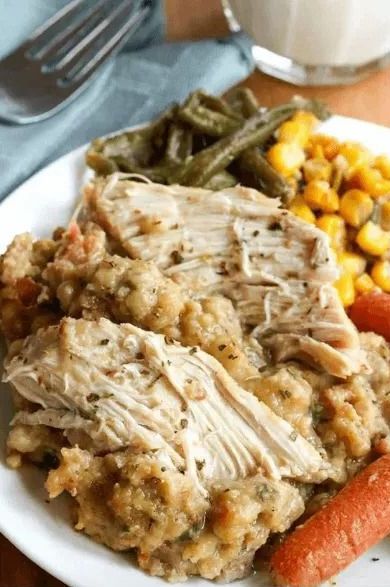 Slow Cooker Chicken and Stuffing