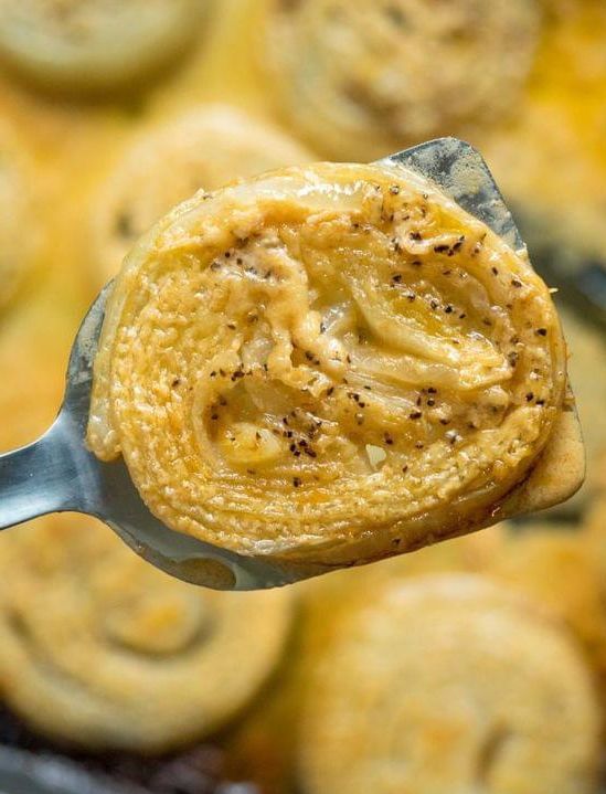 Cheesy Onion Pinwheels Recipe