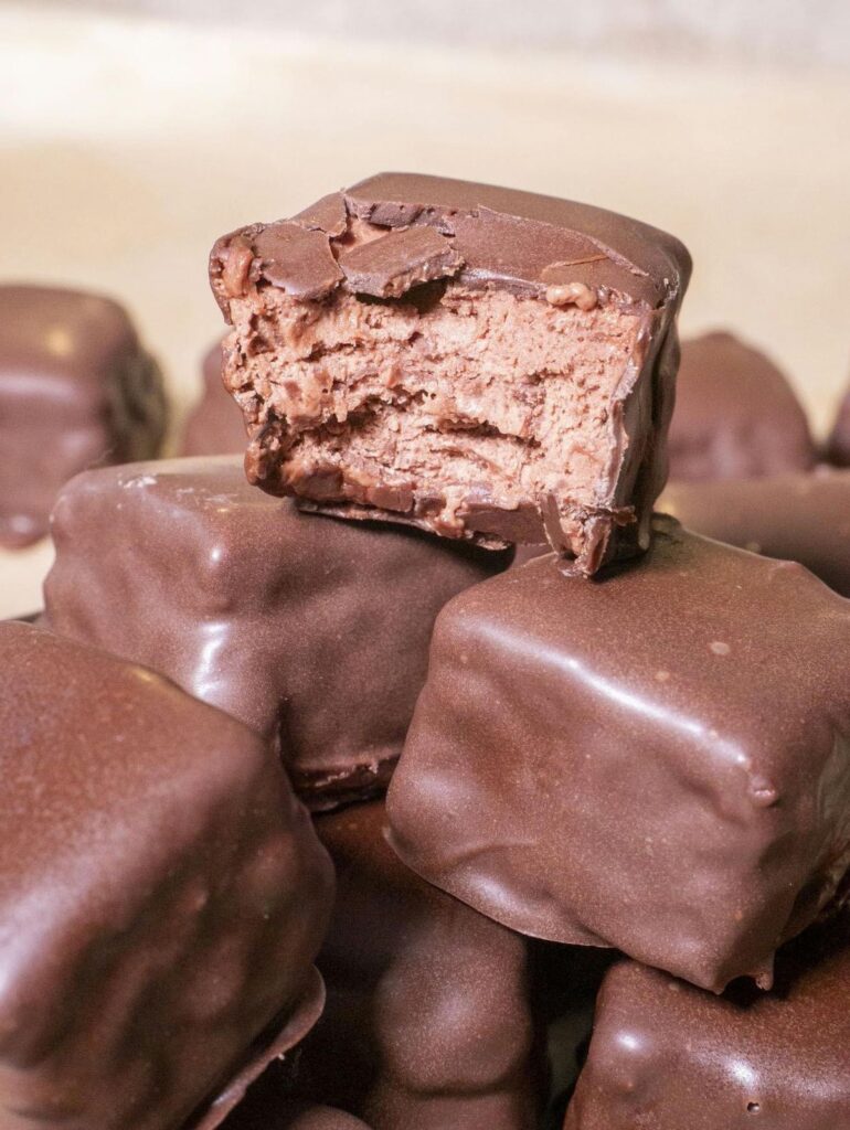 Chocolate-Coated Fudge Bites