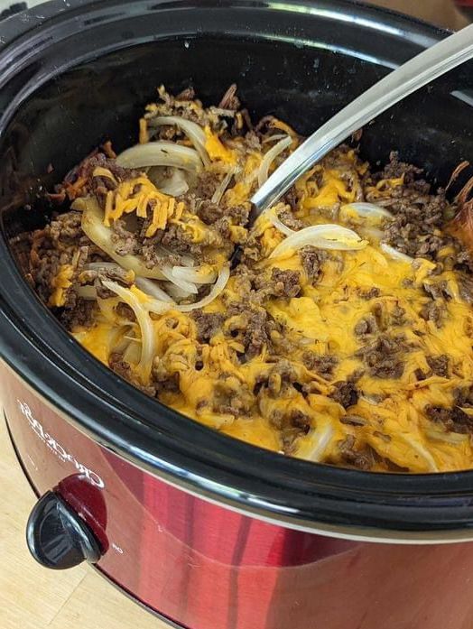 Cheesy Ground Beef and Onion Casserole