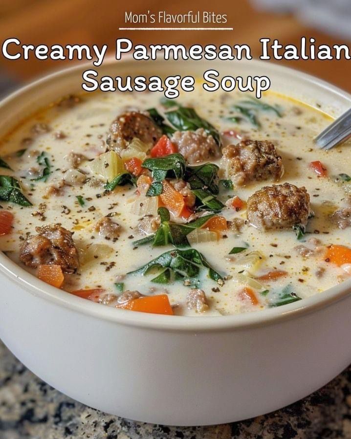 Creamy Parmesan Italian Sausage Soup