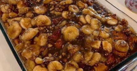 Banana Pecan Caramel Dessert