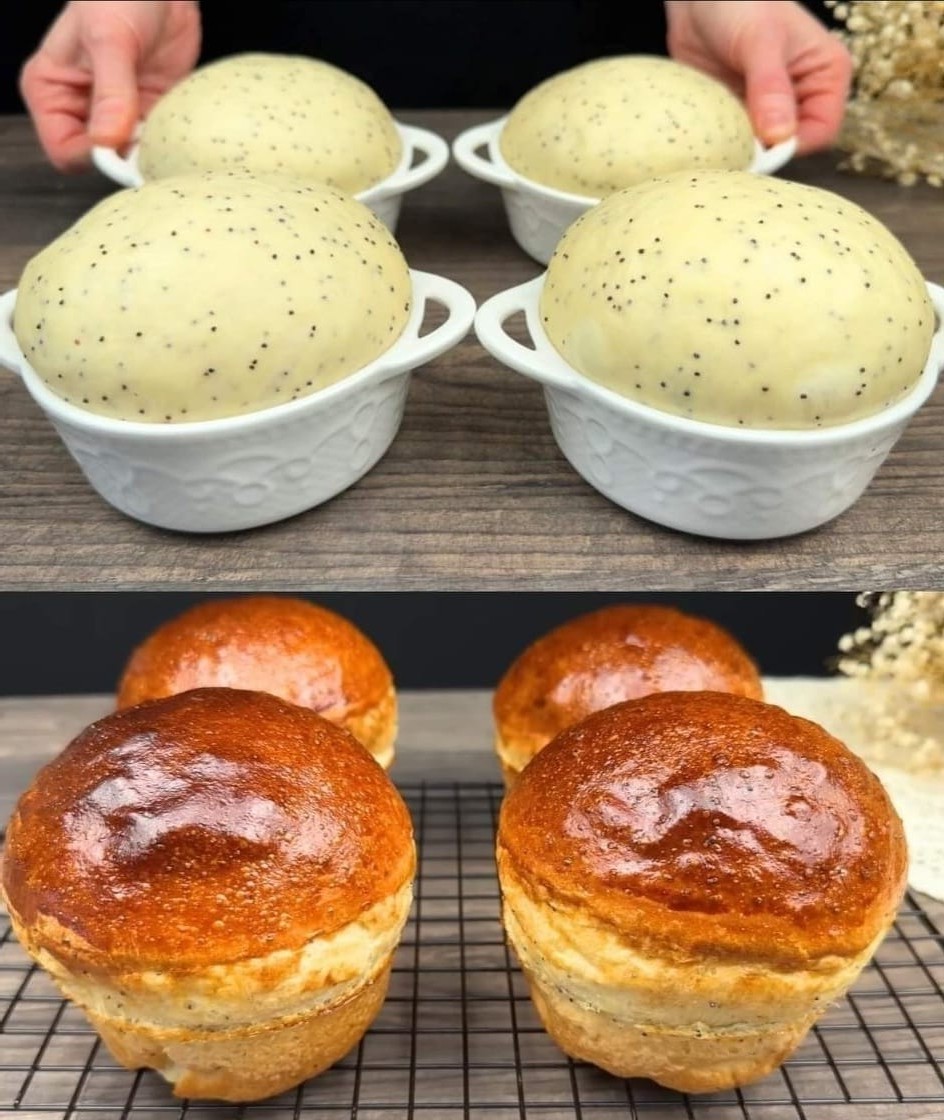 Fluffy Poppy Seed Brioche Buns