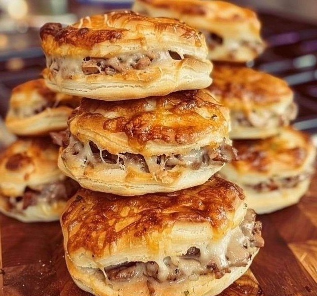 Savory Beef and Cheese Puff Pastries