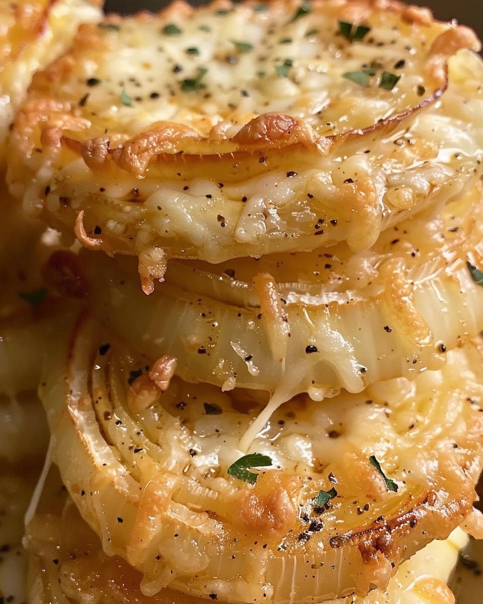 Savory Cheesy Onion Stacks