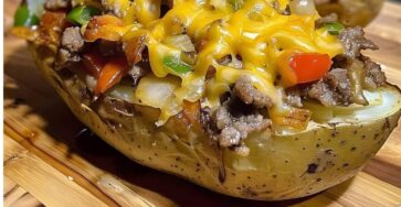 Philly Cheesesteak Baked Potato