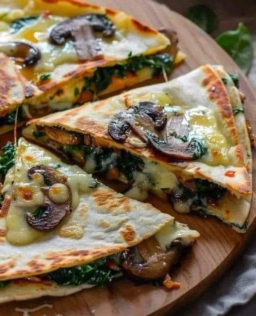 Mushroom and Spinach Quesadillas