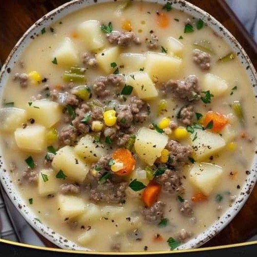 Creamy Potato & Hamburger Soup