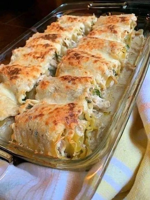 Chicken and Vegetable Lasagna Rolls