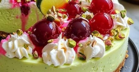 Lime and Pistachio Cheesecake