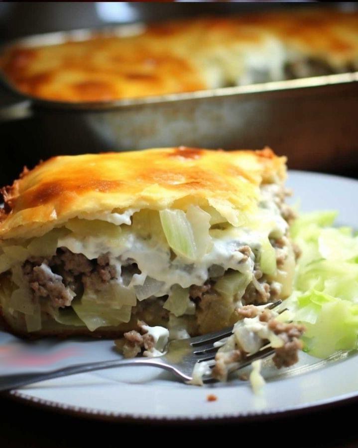 Cheesy Ground Beef and Cabbage Casserole