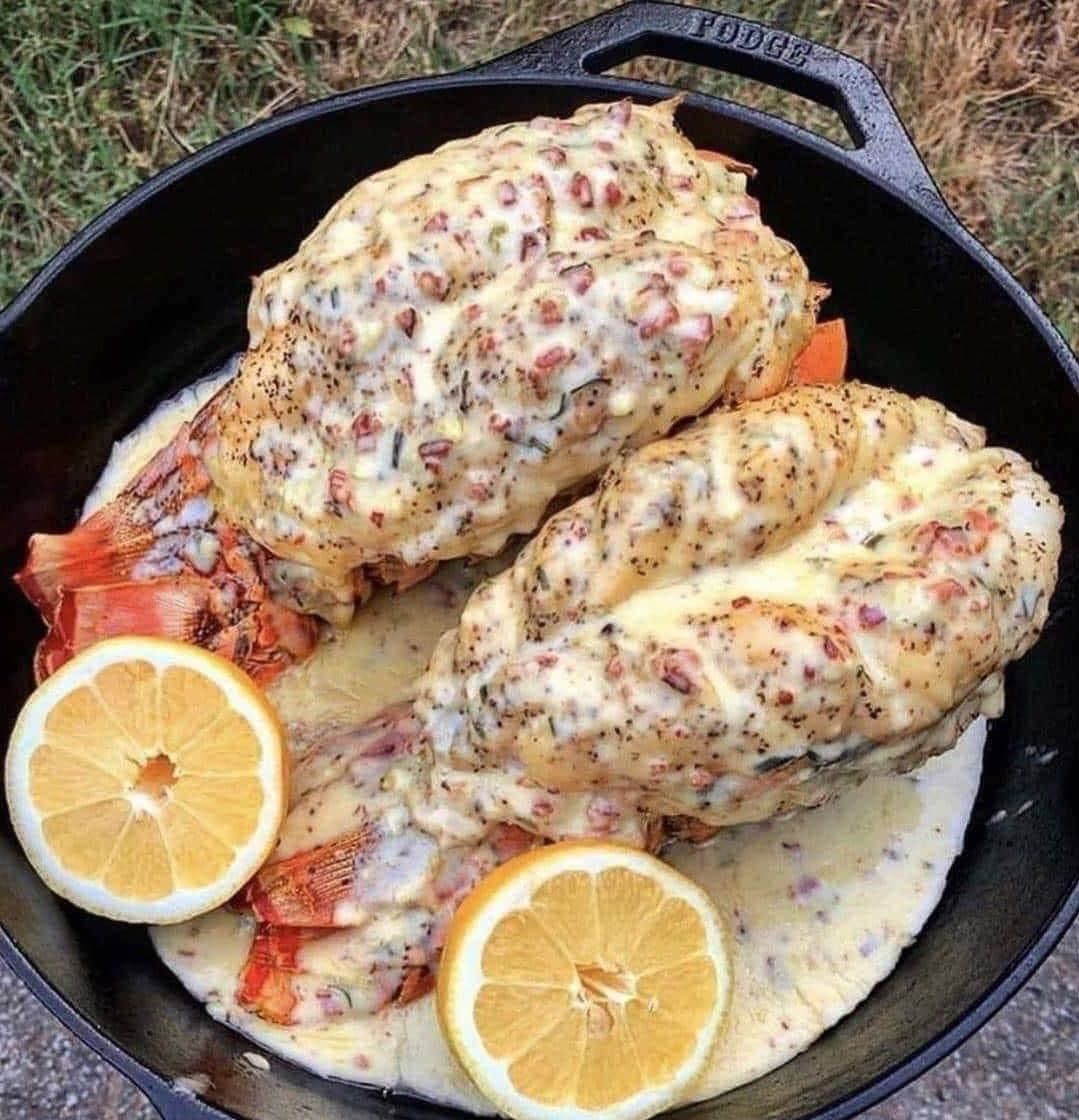 Cheesy Stuffed Lobster Tails