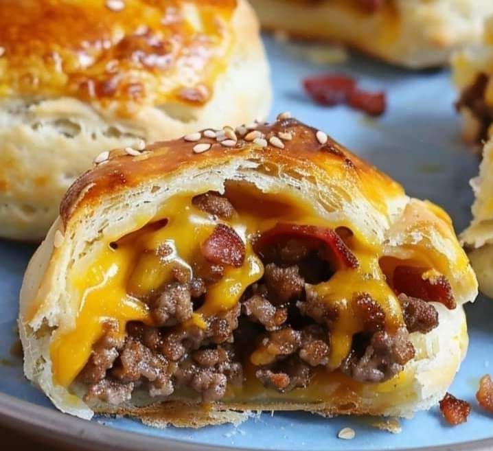 Cheesy Beef and Bacon Pastry Pockets