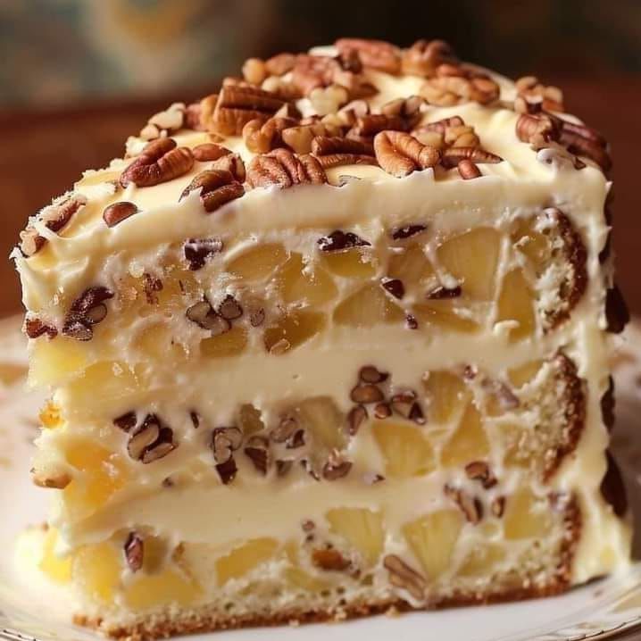 Pineapple Pecan Layer Cake