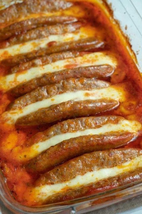 Baked Sausage and Mozzarella Casserole