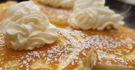 Fluffy Pancakes with Whipped Cream