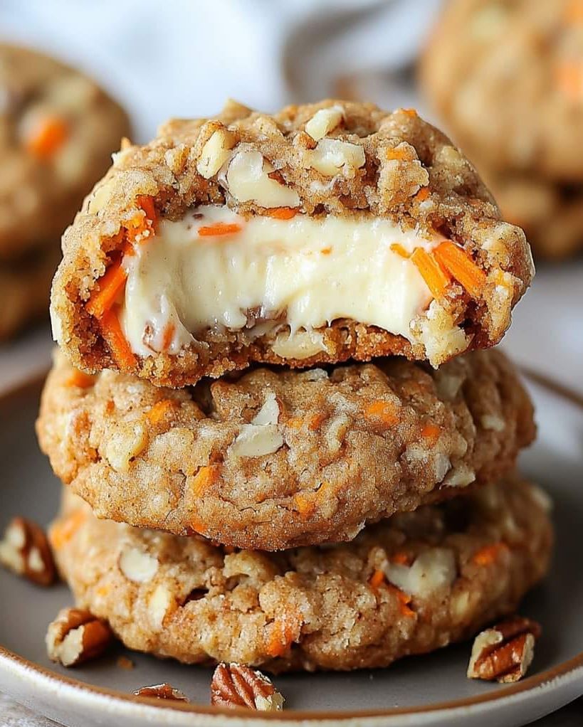 Carrot Cake Cookies with Cream Cheese Filling