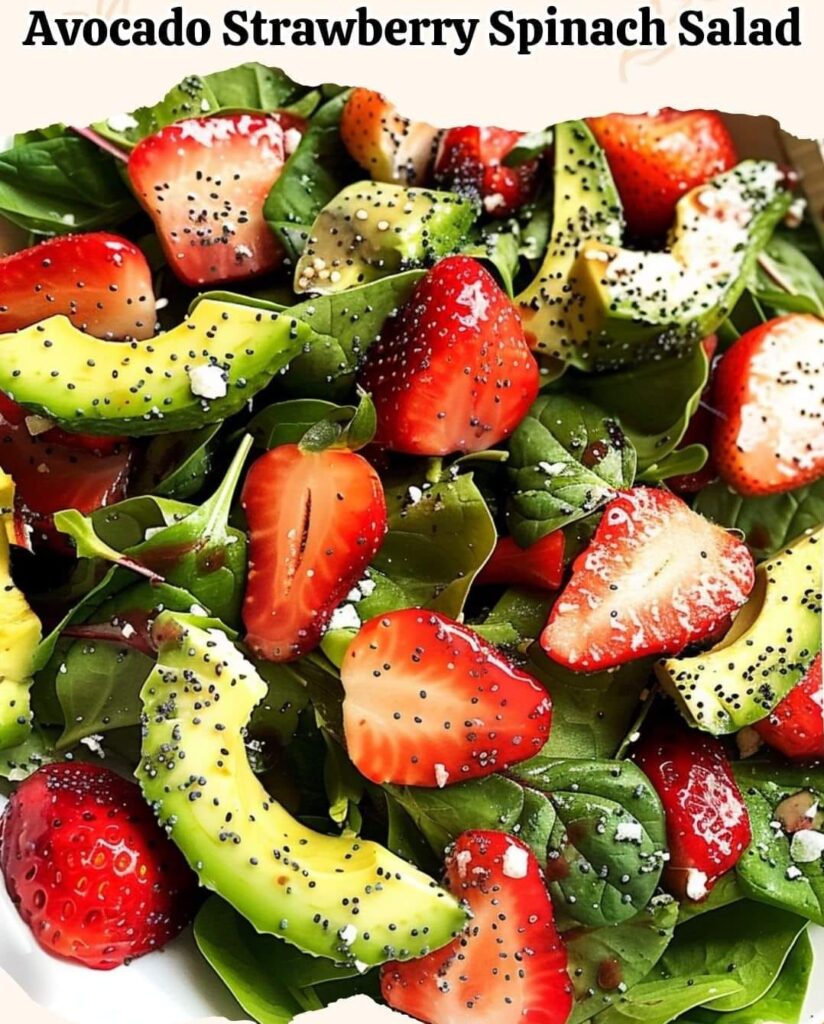 Avocado Strawberry Spinach Salad