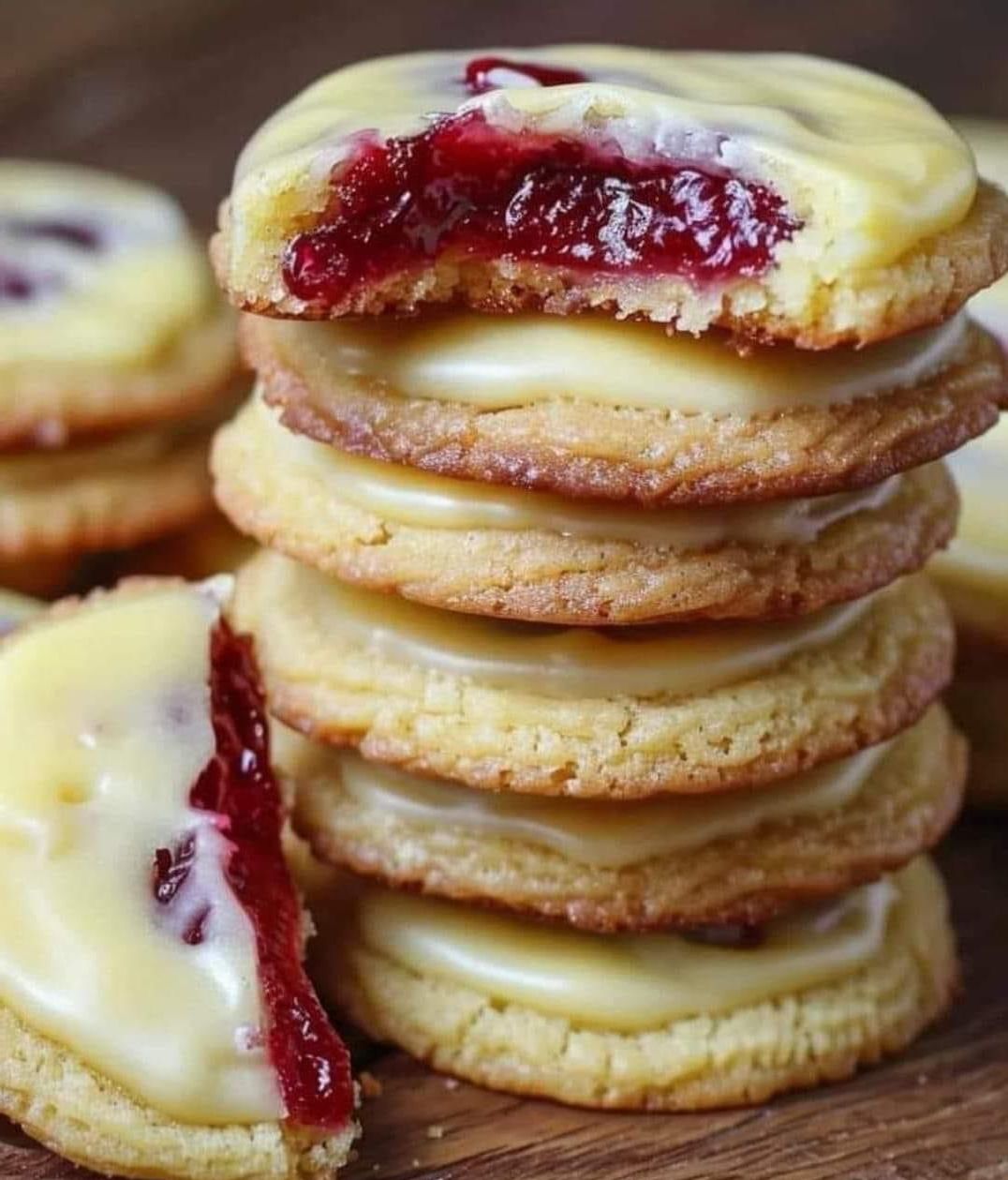 Glazed Jam-Filled Cookies