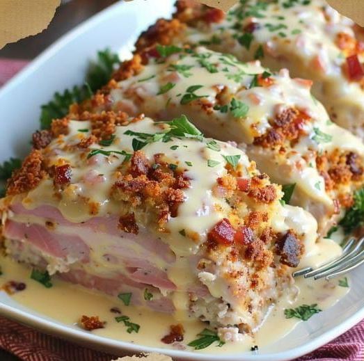 Savory Chicken Cordon Bleu Meatloaf