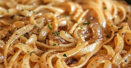 Slow Cooker Caramelized Onions Pasta