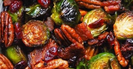 Roasted Brussels Sprouts with Pecans